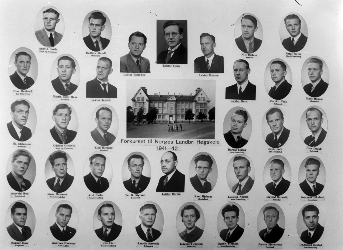 Christian Grundseth, FORKURS TIL NORGES LANDBR. HØGSKOLE, M/NAVN, 1941-