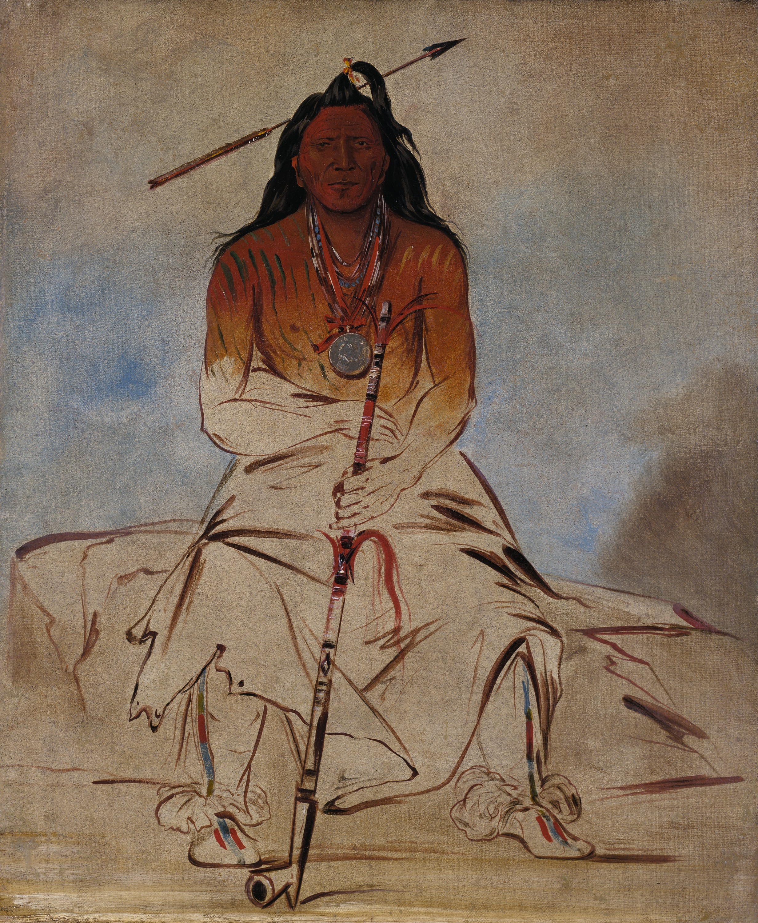 George Catlin, Ah-sháw-wah-róoks-te, Medicine Horse, a Grand Pawnee Brave