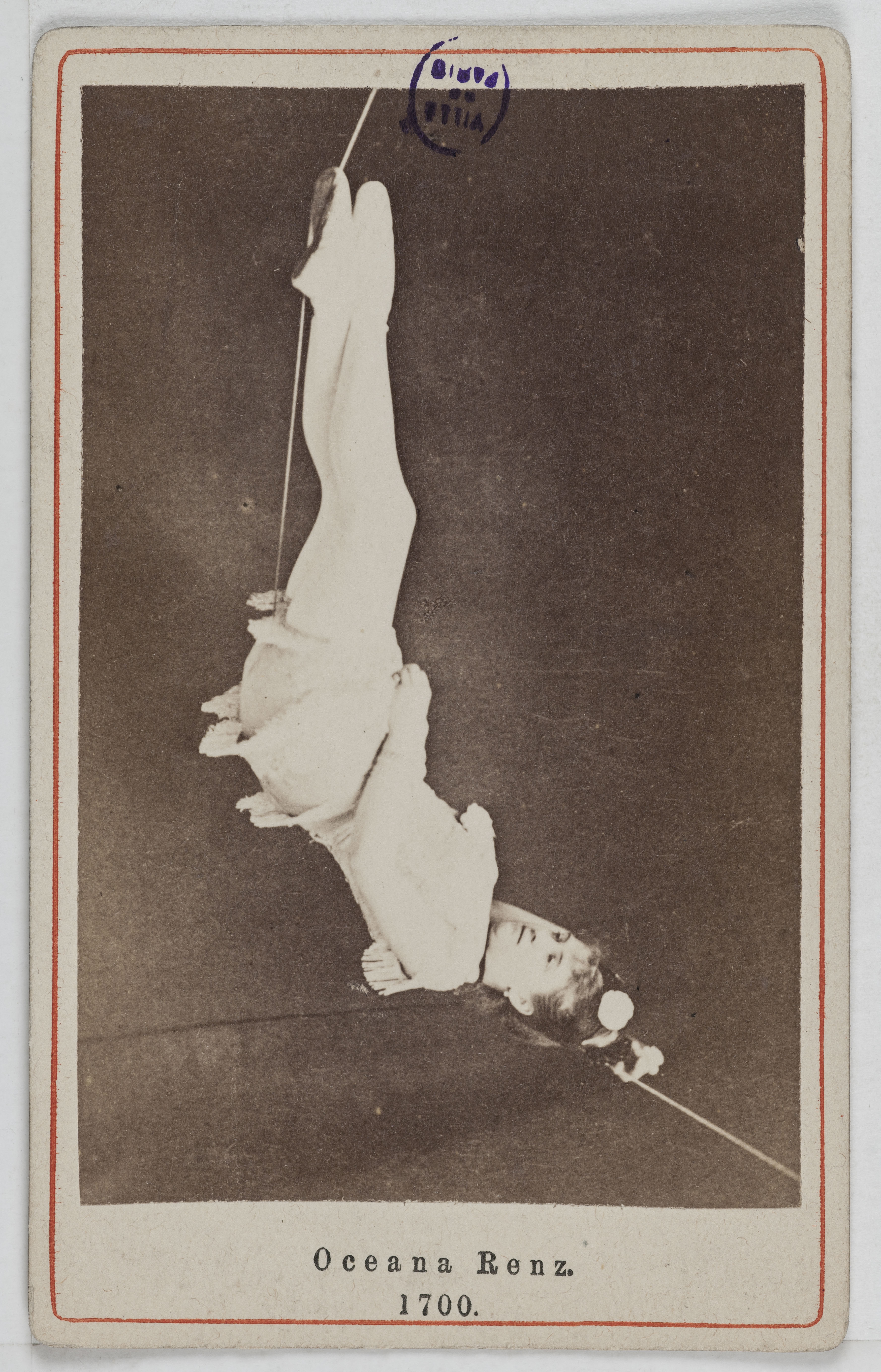 Anonyme, Portrait d'Océana Renz, danseuse de corde en 1878.