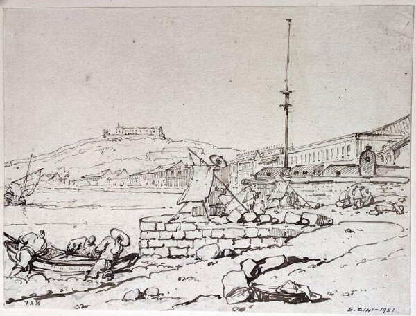 George Chinnery, The Praya Grande, Macau, from S. Pedro fort