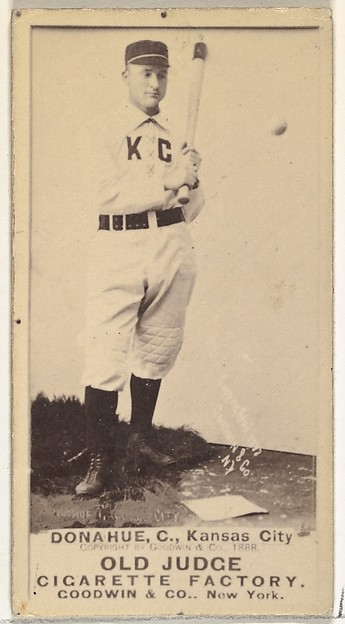 Goodwin & Company, James Augustus "Jim" Donahue, Catcher, Kansas City Cowboys, from the Old Judge series (N172) for Old Judge Cigarettes