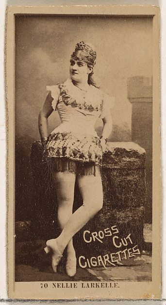 W. Duke, Sons & Co., Card Number 70, Nellie Larkelle, from the Actors and Actresses series (N145-2) issued by Duke Sons & Co. to promote Cross Cut Cigarettes