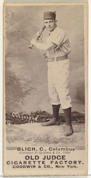 Goodwin & Company, Edwin Forrest "Ned" Bligh, Catcher, Cleveland, from the Old Judge series (N172) for Old Judge Cigarettes