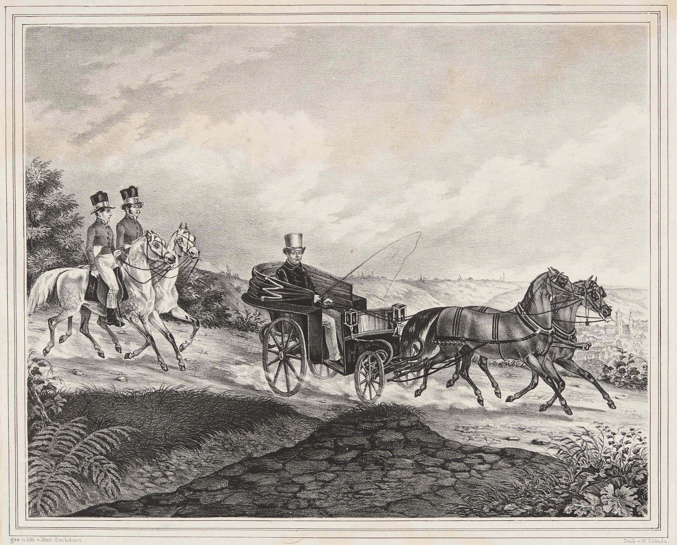Emil Hochdanz, König Wilhelm I. von Württemberg bei einer Kutschfahrt