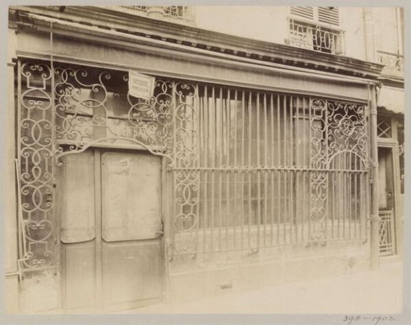 Atget, Jean-Eugène-Auguste, Grille of a shop window, Paris, France