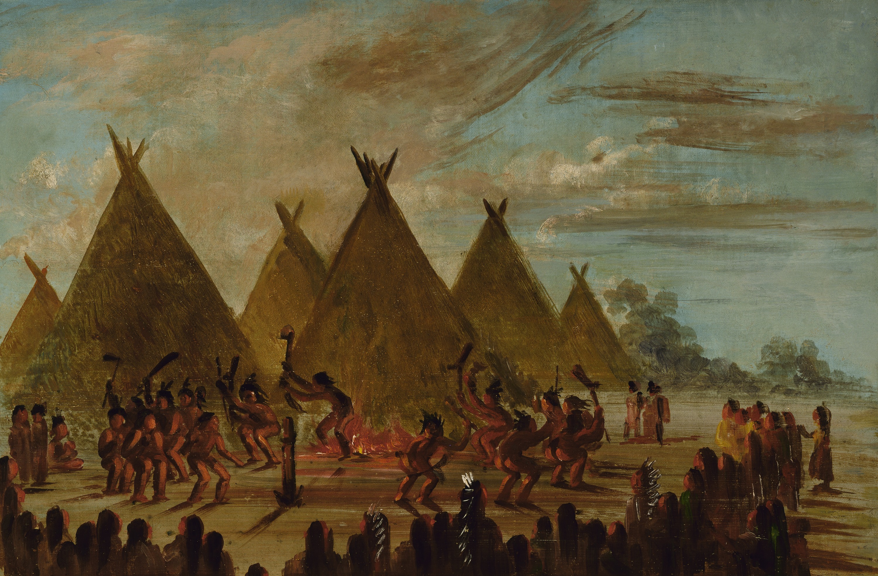 George Catlin, War Dance, Sioux
