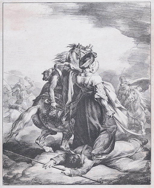 Théodore Géricault, Mamluk Defending a Wounded Trumpeter
