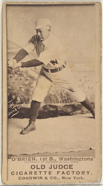 Goodwin & Company, William Smith "Billy" O'Brien, 1st Base, Washington Nationals, from the Old Judge series (N172) for Old Judge Cigarettes