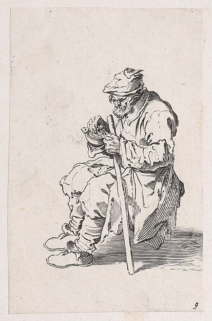 Anonymous, Reverse Copy of Le Gueux Assis et Mangeant (The Beggar Sitting and Eating), from Les Gueux suite appelée aussi Les Mendiants, Les Baroni, ou Les Barons (The Beggars, also called the Barons)