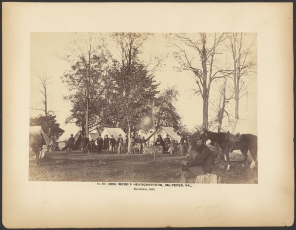 A. J. Russell, General Webb's Headquarters, Culpepper, Va., December, 1863.