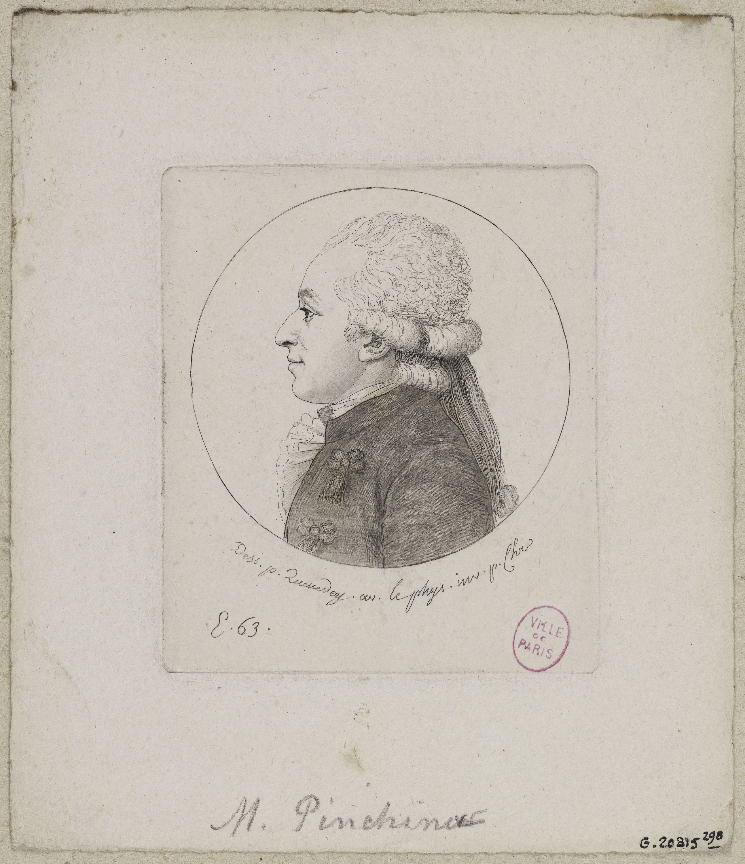 Edmé Quenedey, Portrait de Monsieur Pinchina