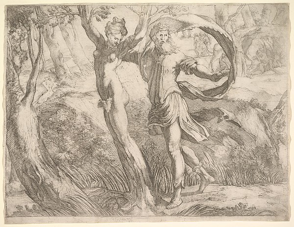 Anonymous, Italian, 16th century, Wilton Album, folio 10a: Priapus and Lotis