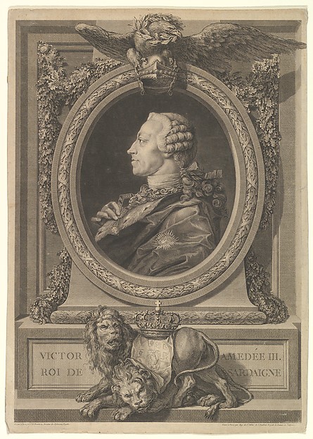 Augustin de Saint-Aubin, Portrait of Victor Amédée, roi de Sairdaigne