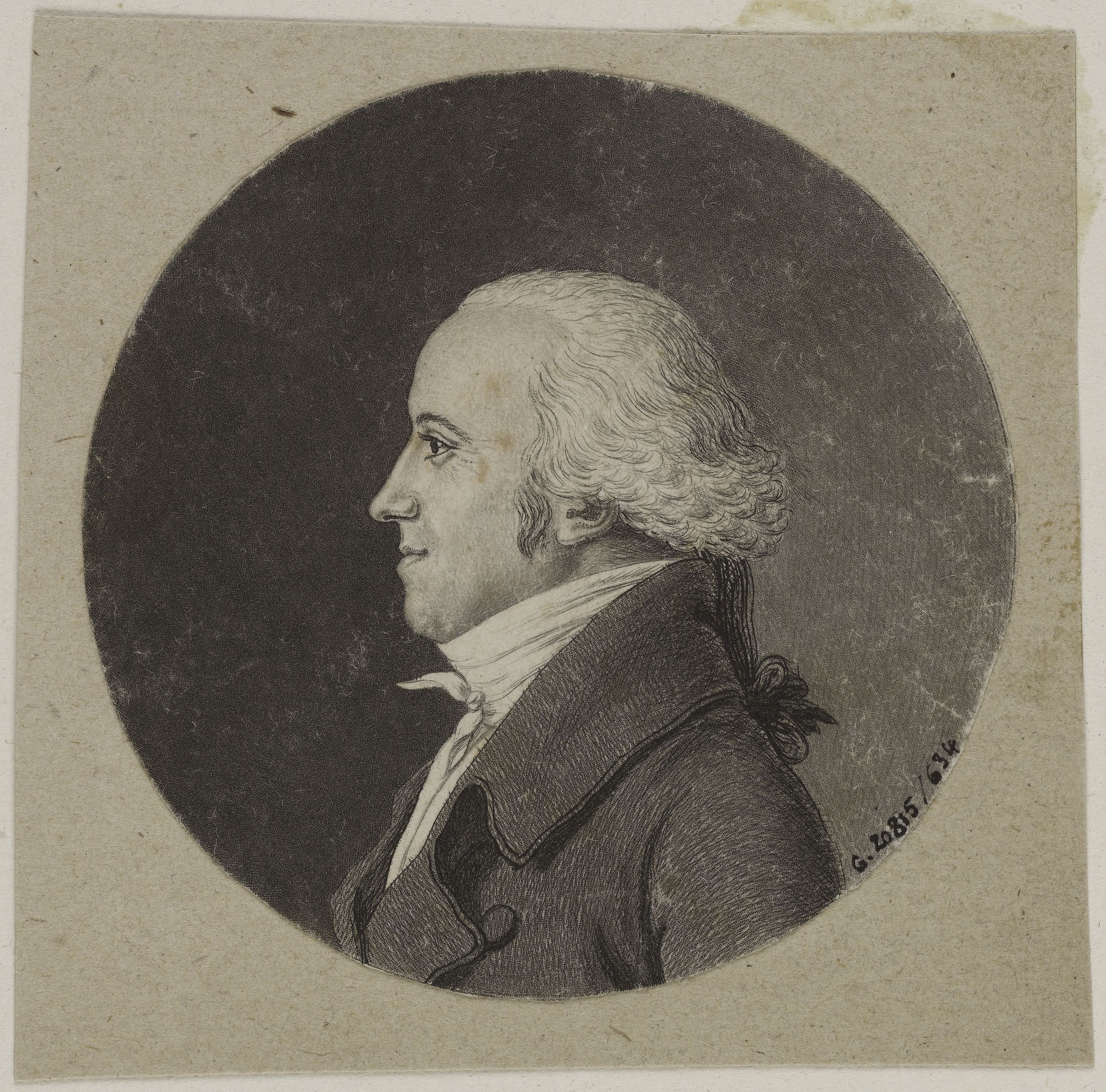 Edmé Quenedey, Portrait d'un homme, fin XVIIIème siècle/début XIXème siècle