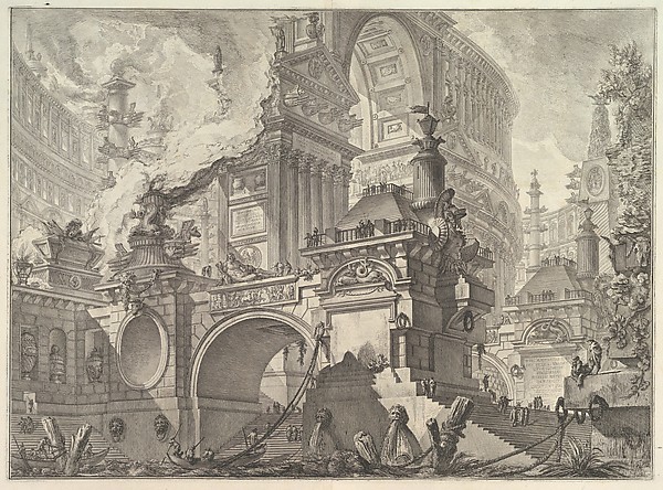 Giovanni Battista Piranesi, Parte di ampio magnifico Porto all'uso degli antichi Romani, ove si scuopre l'interno della gran Piazza pel Comercio... (Part of a spacious and magnificent Harbor for the use of the ancient Romans opening onto a large market square...), from "Opere Varie di Archiettura, prospettive, grotteschi, ant…