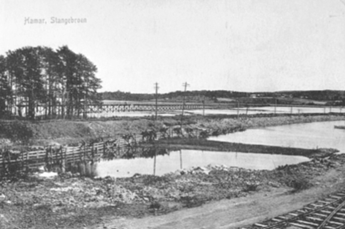 Anno Domkirkeodden, STANGEBRUA, TREBRU SETT MOT BEKKELAGET, ÅKERSVIKA, ESPERN, JERNBANEBRUA