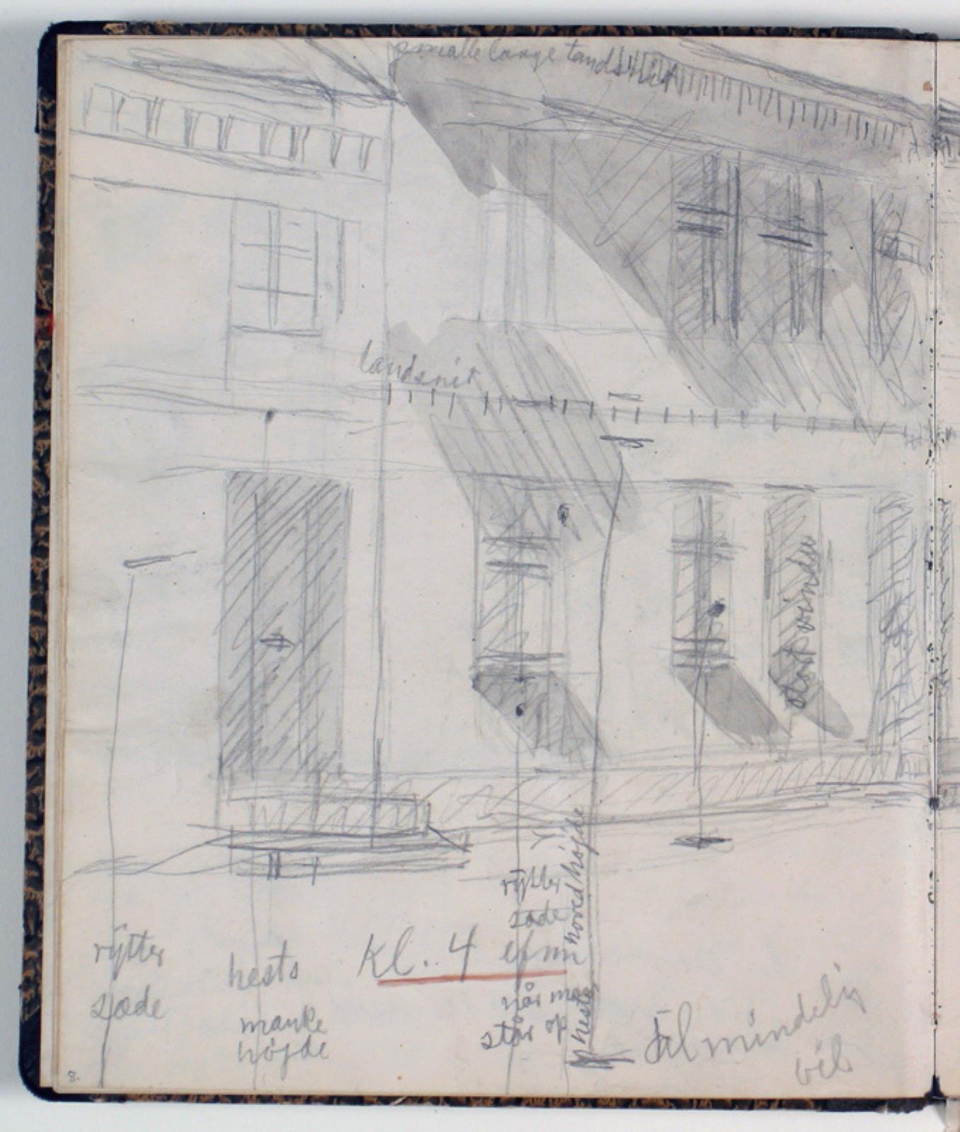 Niels Larsen Stevns, Studier af bygninger. Notater