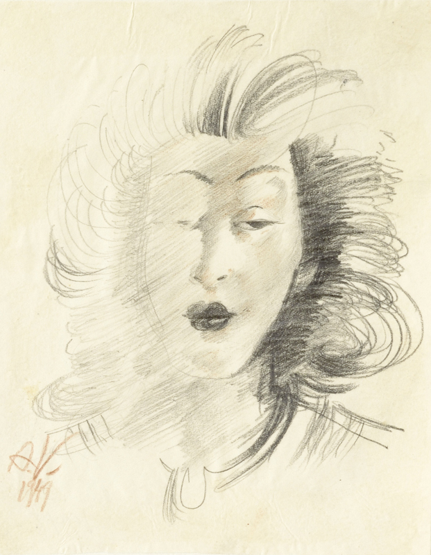 Ado (autor) Vabbe, Portrait with loose hair