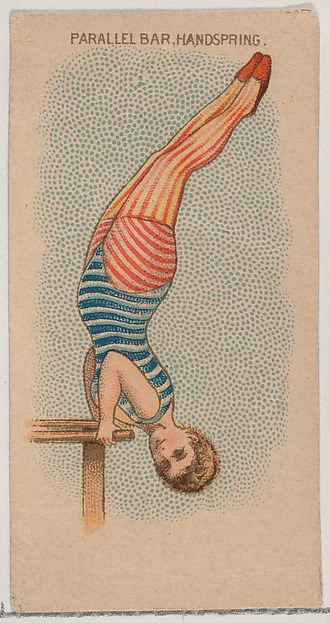 W. Duke, Sons & Co., Parallel Bar, Handspring, from the Gymnastic Exercises series (N77) for Duke brand cigarettes