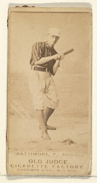 Goodwin & Company, Mattimore, Pitcher, Philadelphia Athletics, from the Old Judge series (N172) for Old Judge Cigarettes