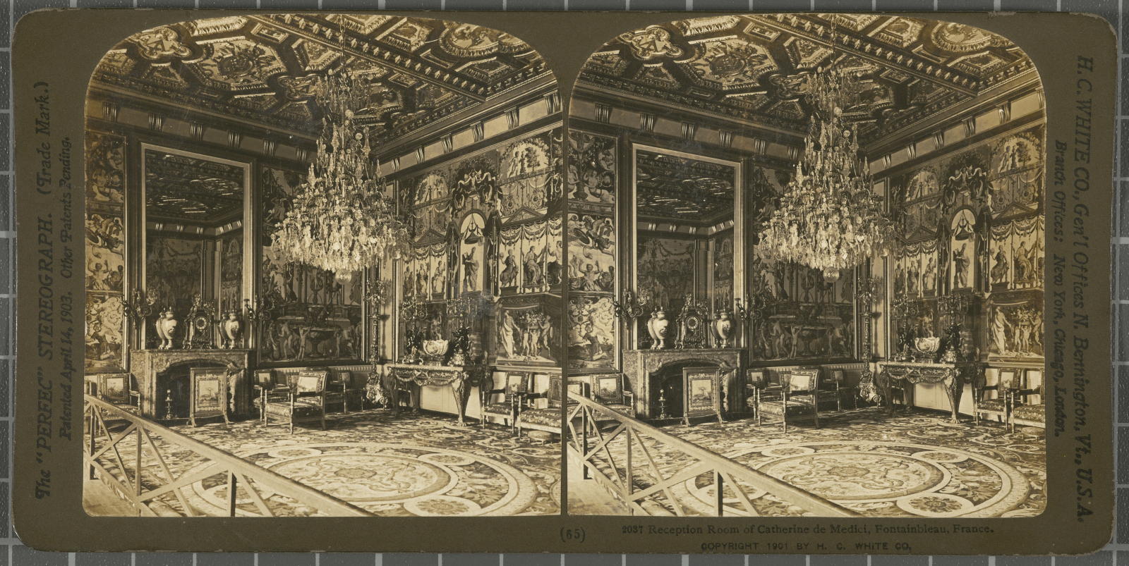 Desconegut, Reception Room of Catherine de Medici, Fontainbleau, France White, H.C. & Co., The\ ‘Perfec\’ Stereograph