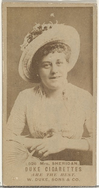 W. Duke, Sons & Co., Card Number 526, Mrs. Sheridan, from the Actors and Actresses series (N145-7) issued by Duke Sons & Co. to promote Duke Cigarettes