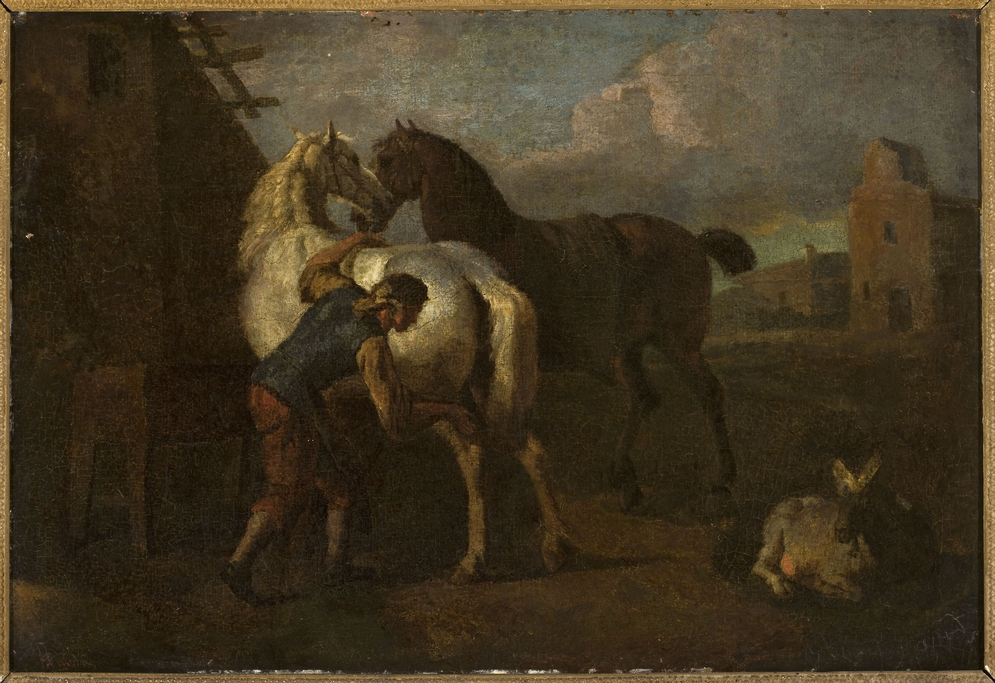 Pieter Wouwerman, Groom and horses