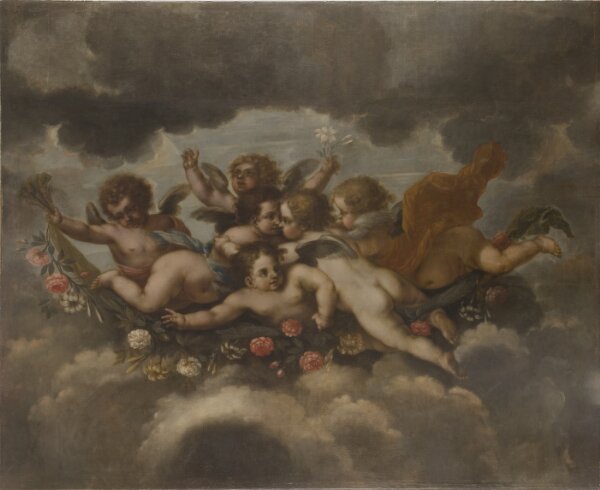 David Klöcker Ehrenstrahl (Attributed to), Blomstersmyckande putti