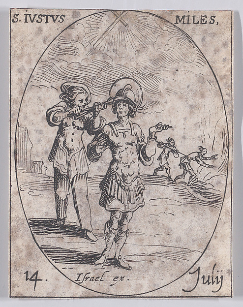 Jacques Callot, S. Juste, soldat (St. Justus, Soldier), July 14th, from "Les Images De Tous Les Saincts et Saintes de L'Année" (Images of All of the Saints and Religious Events of the Year)