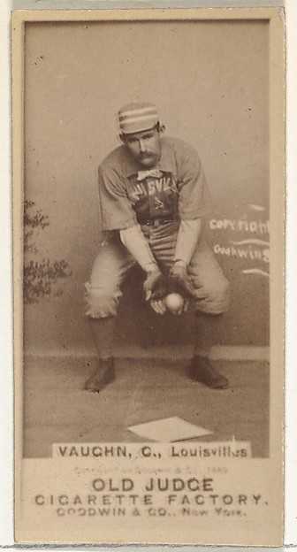 Goodwin & Company, Harry Francis "Farmer" Vaughn, Catcher, Louisville Colonels, from the Old Judge series (N172) for Old Judge Cigarettes