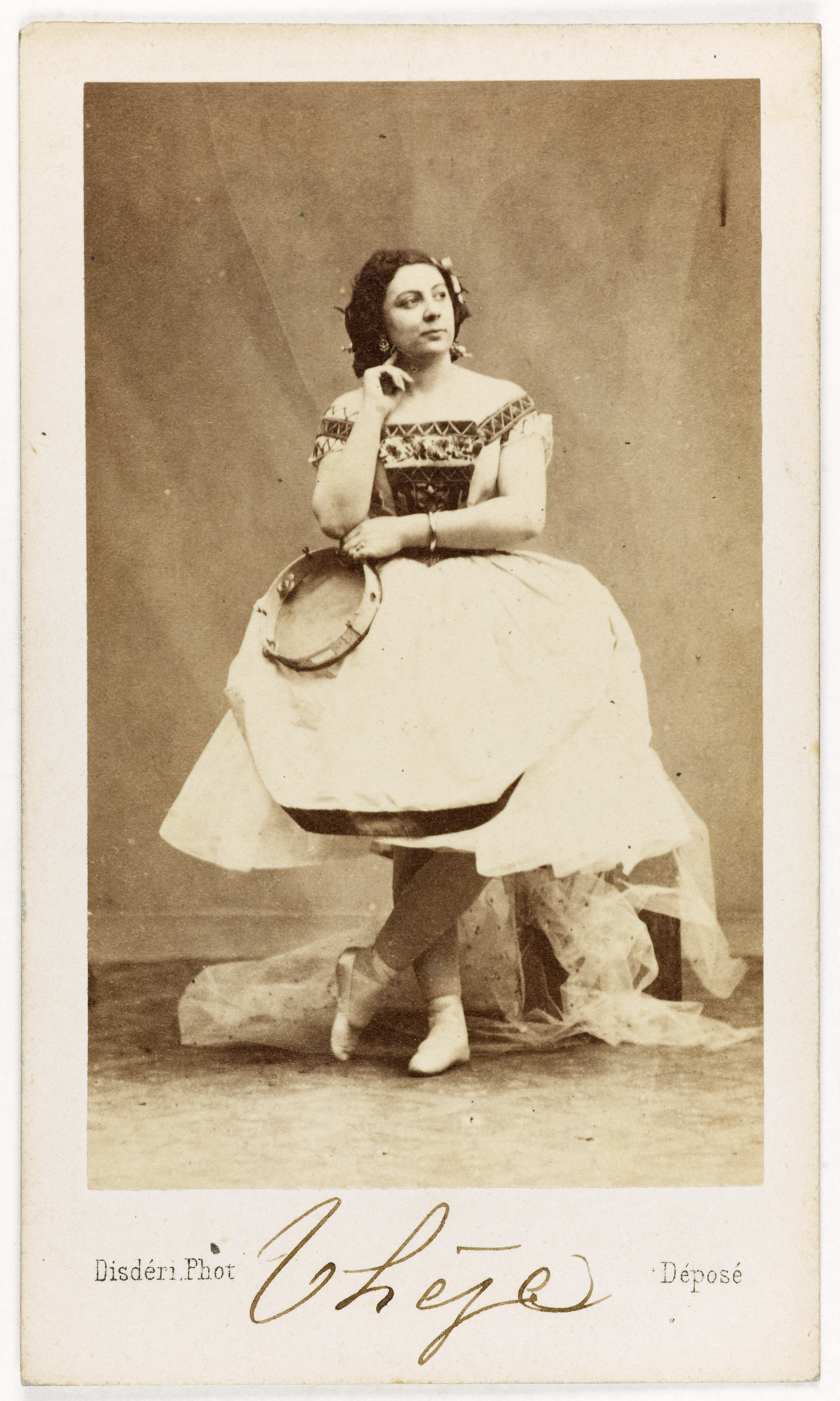 André-Adolphe-Eugène Disdéri, Portrait d'Angéline Thèse ou Thèze, (danseuse, actrice)