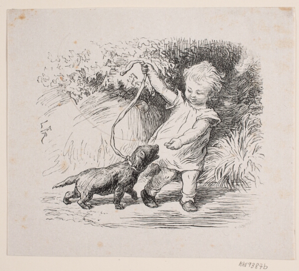 F. Hendriksen, Illustration til H. C. Andersen "Drengen og hundehvalpen"