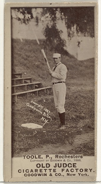 Goodwin & Company, Stephen John "Steve" Toole, Pitcher, Rochester, from the Old Judge series (N172) for Old Judge Cigarettes