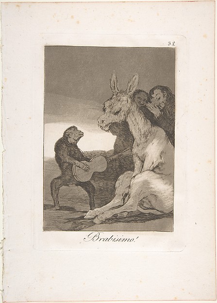 Goya (Francisco de Goya y Lucientes), Plate 38 from "Los Caprichos": Bravo! (Brabisimo!)