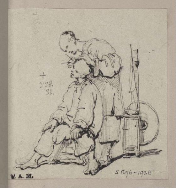 George Chinnery, A Chinese barber attending to his customer