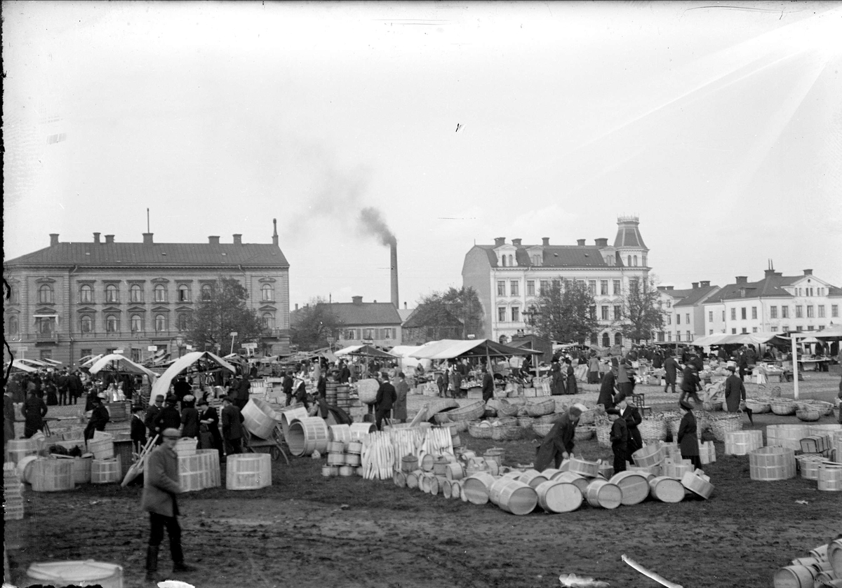 Ossian Wallin, Torghandel på Vaksala torg, Fålhagen, Uppsala