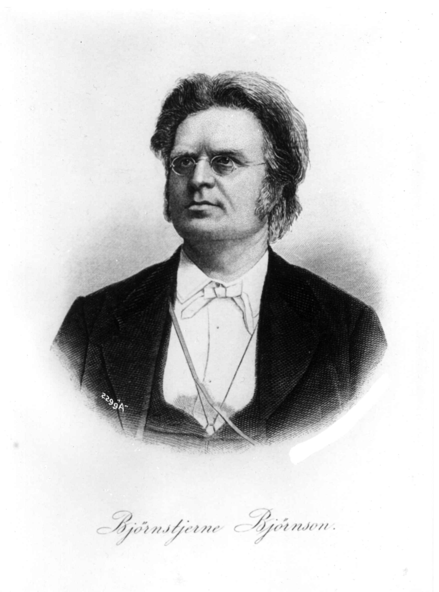 Anders Beer Wilse, Portrett, Bjørnstjerne Bjørnson (1832-1910). Fotografi etter stålstikk.