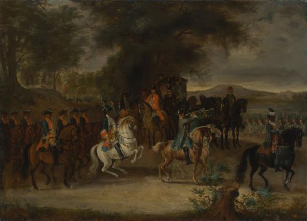 Cornelis Troost, Inspectie van een regiment cavalerie