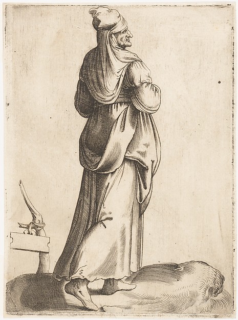 Enea Vico, Costume Plate: Peasant Woman from Spain, from "Diversarum gentium nostrae aetatis habitus"