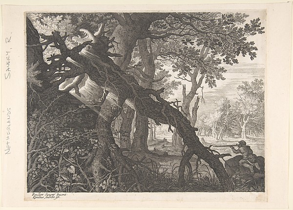 Aegidius Sadeler II, A Forest with a Rabbit Hunt