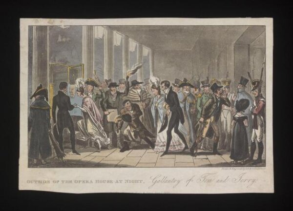 Cruikshank, George, Outside of the Opera House at night