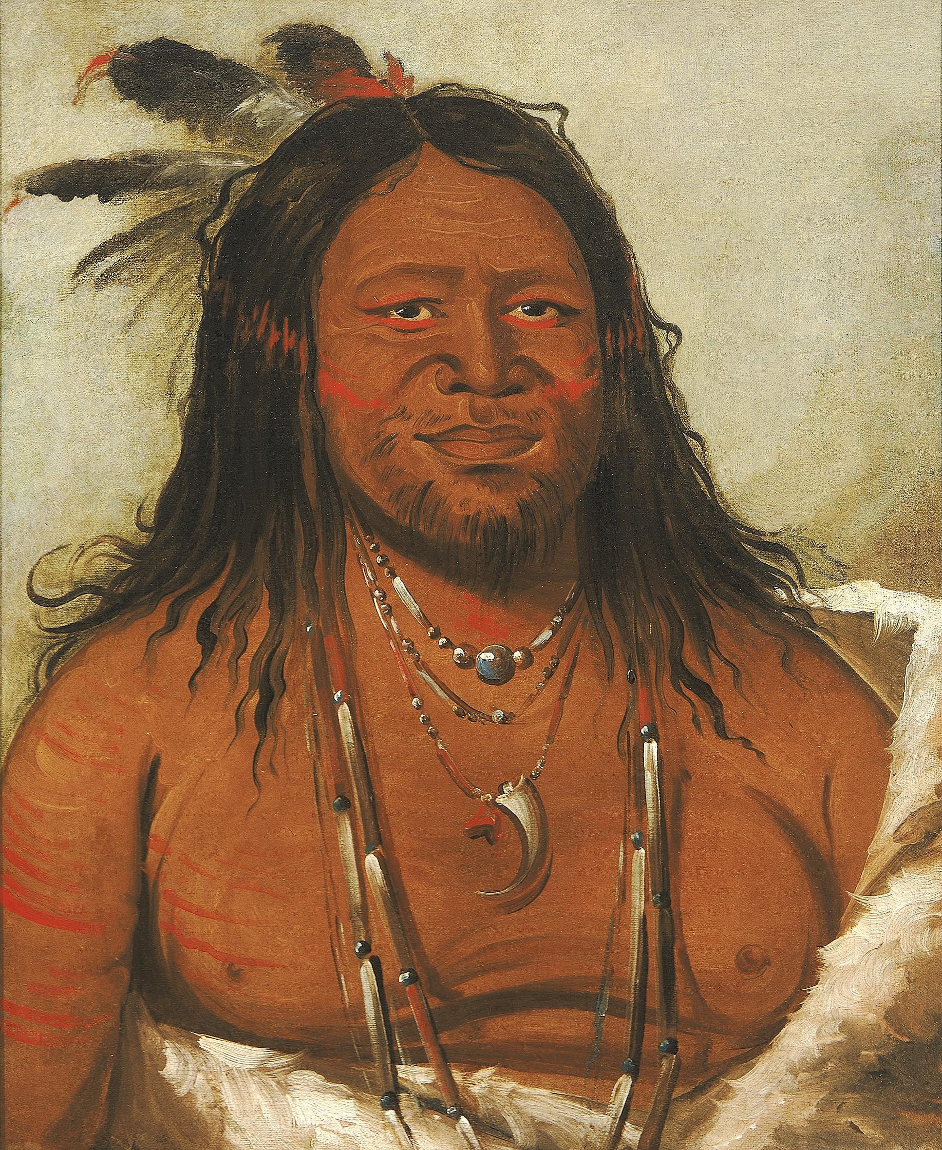 George Catlin, Ta-wáh-que-nah, Mountain of Rocks, Second Chief of the Tribe