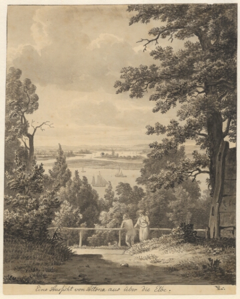C.W. Eckersberg, Udsigt fra Altona over Elben