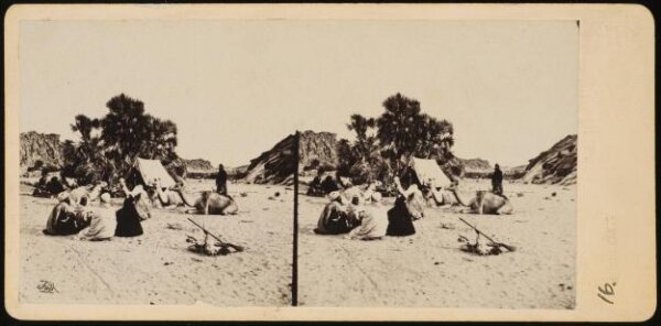 Francis Frith, Stereoscopic photograph of an encampment
