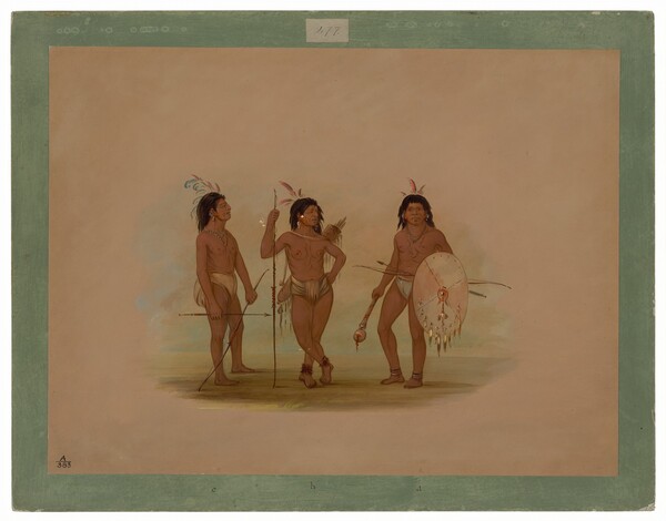 George Catlin, A Puelchee Chief and Two Young Warriors