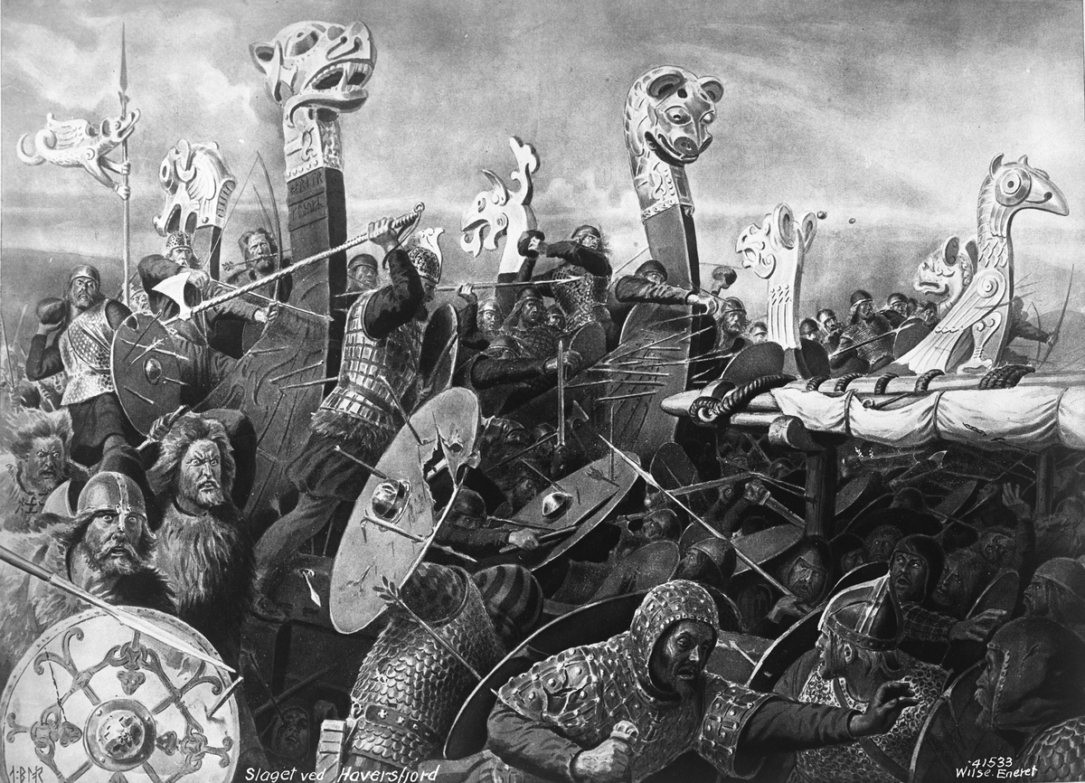 Anders Beer Wilse, Prot: Vikingskibe Slaget ved Haversfjord Konv: Slaget ved Hafrsfjord