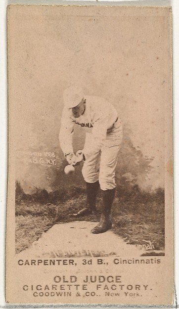 Goodwin & Company, Warren William "Hick" Carpenter, 3rd Base, Cincinnati, from the Old Judge series (N172) for Old Judge Cigarettes