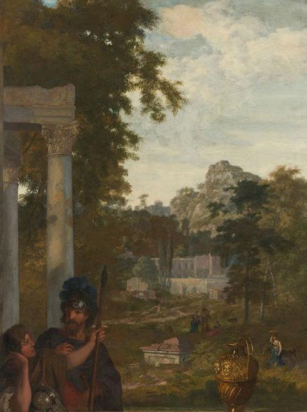 Gerard de Lairesse, Italian Landscape with two Roman Soldiers