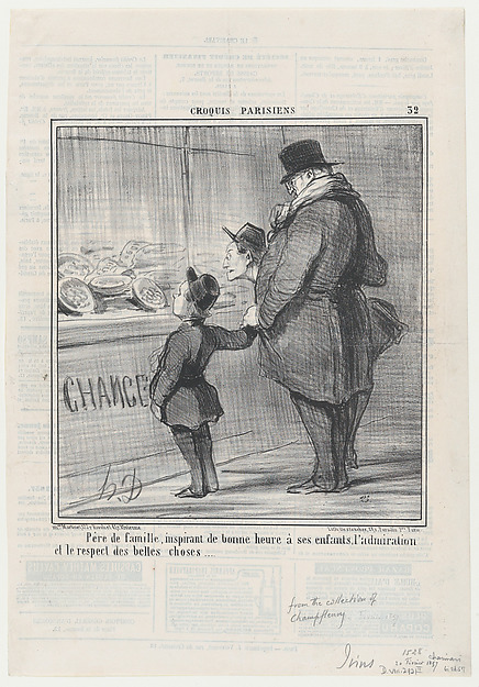 Honoré Daumier, La Visite à l'Atelier, from Croquis Parisiens, published in Le Charivari, May 22, 1857
