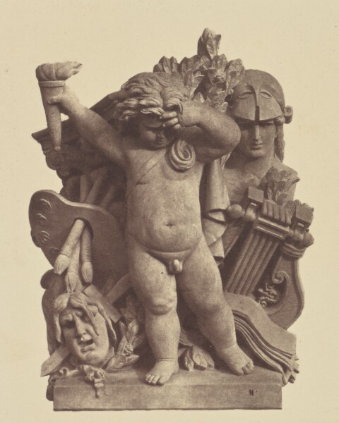Édouard Baldus, ["Les Beaux-arts", Sculpture by Nicolas Guillemin, Decoration of the Louvre, Paris]